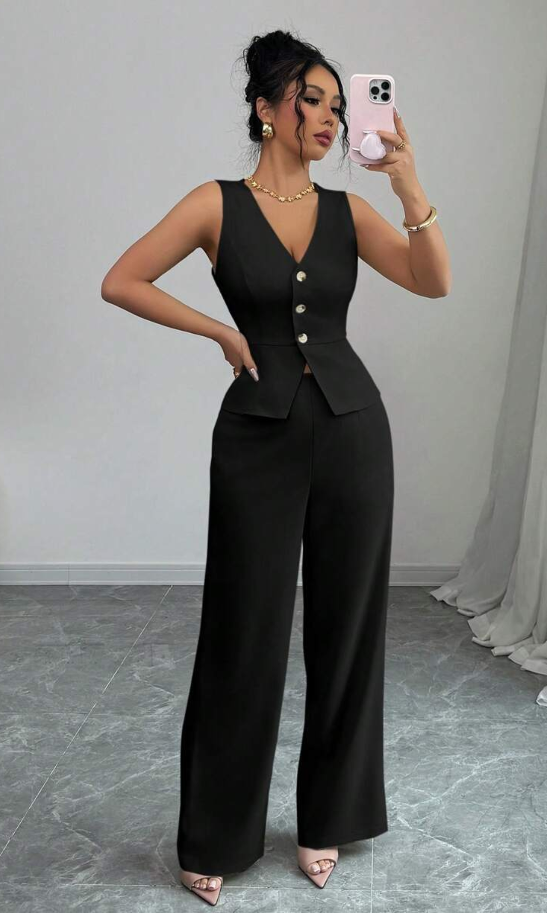 Valciane – Tailored elegance – Sleeveless suit set-15143123911040-Santi Vento Atelier