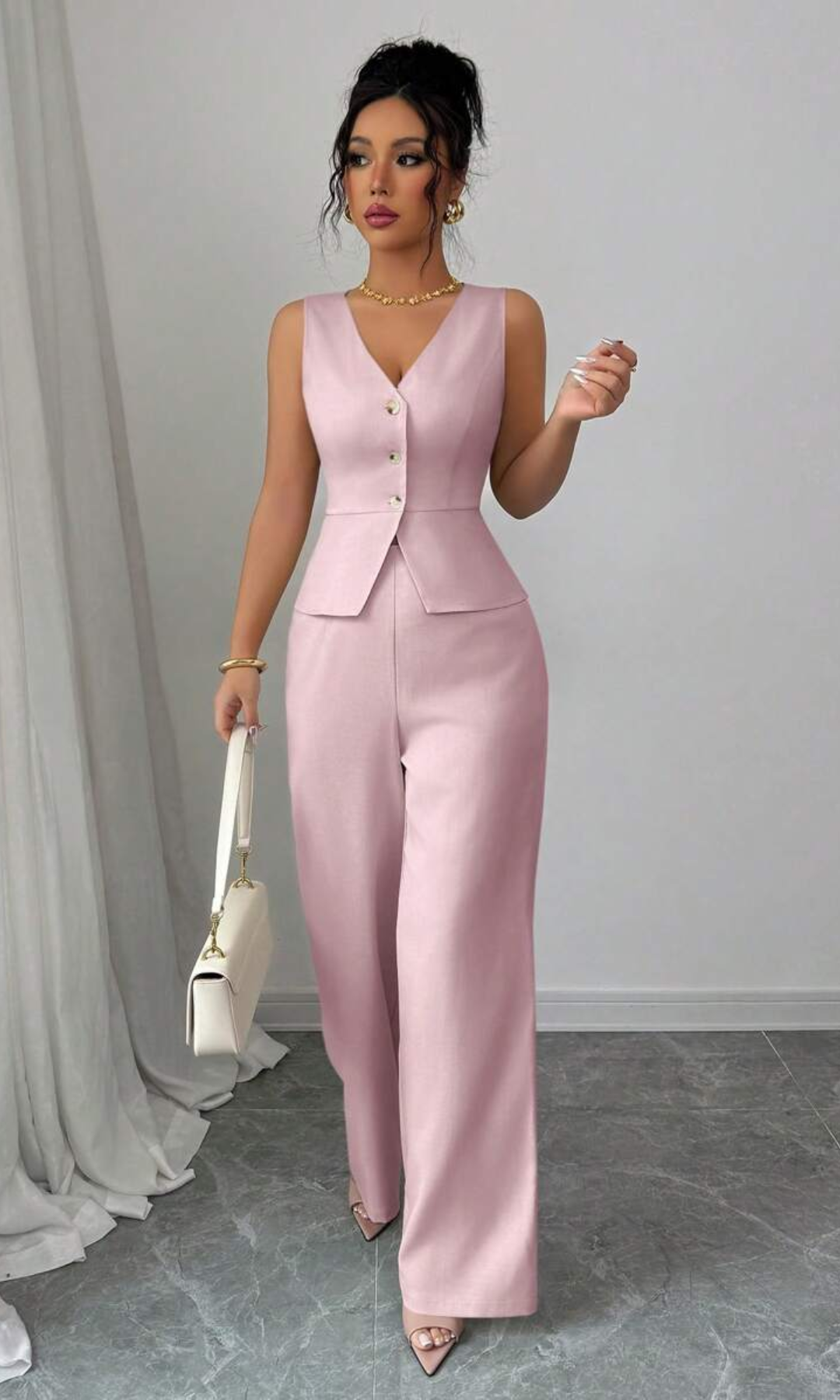 Valciane – Tailored elegance – Sleeveless suit set-15143123911040-Santi Vento Atelier