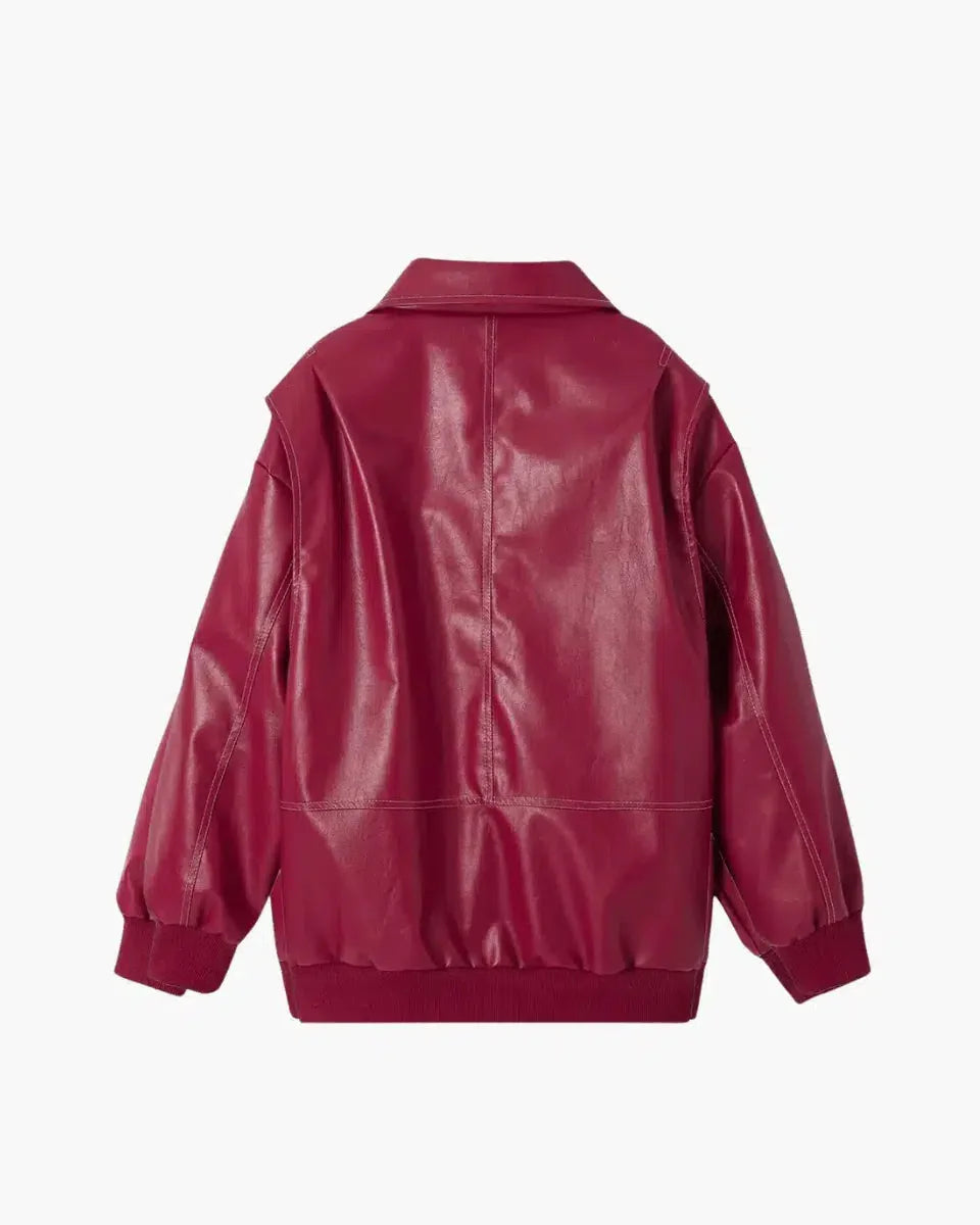 Valentina – Glossy vegan leather – Bomber jacket-15137995751808-Santi Vento Atelier