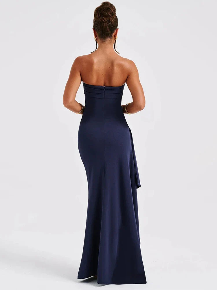 Valestra – Sculpted silhouette – Strapless evening gown-15148511134080-Santi Vento Atelier