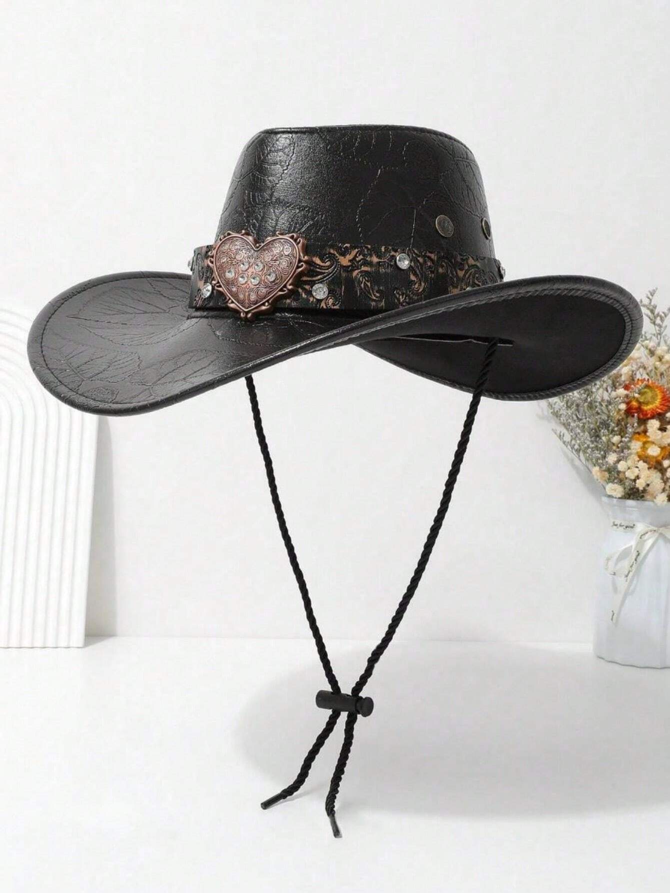 Vallentra – Embossed heart detail – Cowboy hat-15143509459328-Santi Vento Atelier