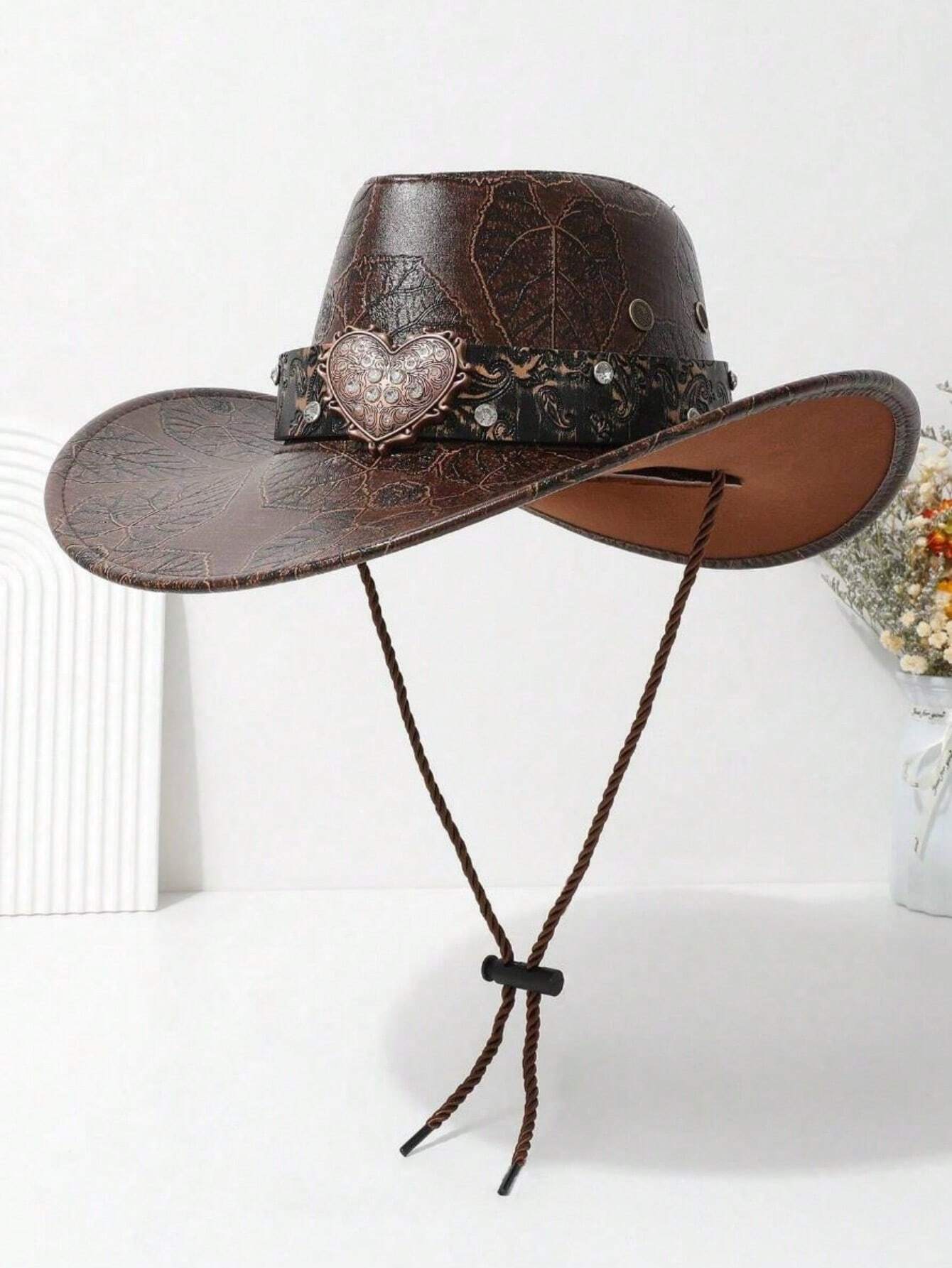 Vallentra – Embossed heart detail – Cowboy hat-15143509459328-Santi Vento Atelier