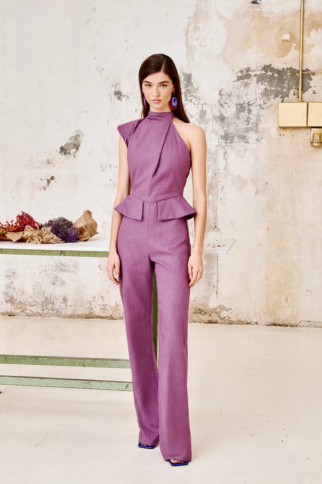 Veranique – Draped neck – Tailored one-piece-15162884850048-Santi Vento Atelier