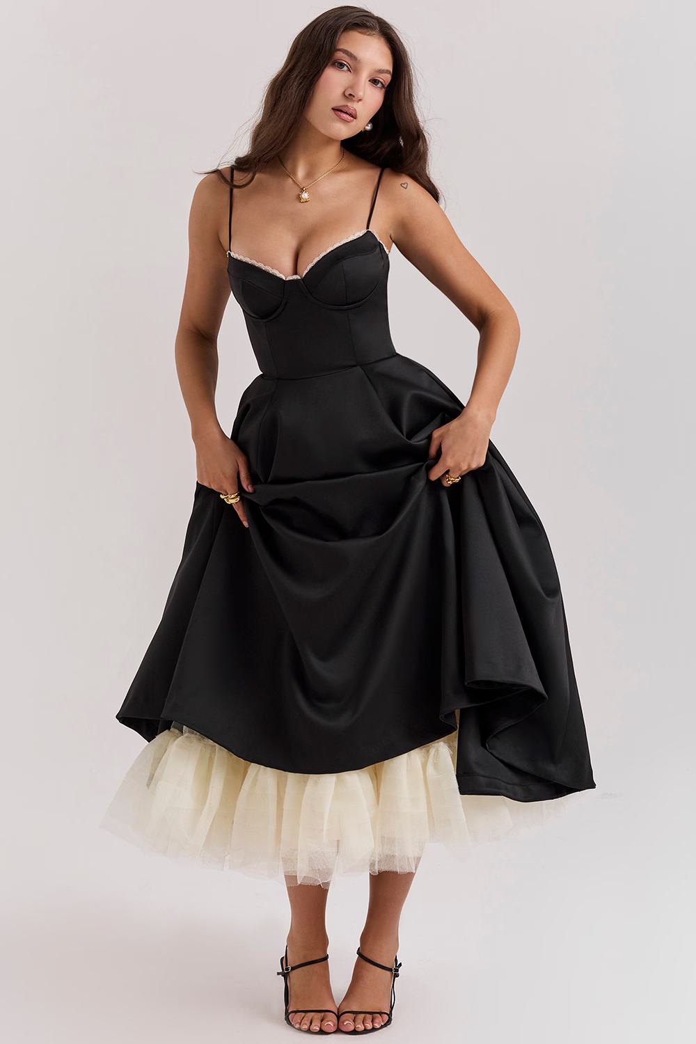 Verdetta – Corset bodice – Midi cocktail dress-15146315153792-Santi Vento Atelier