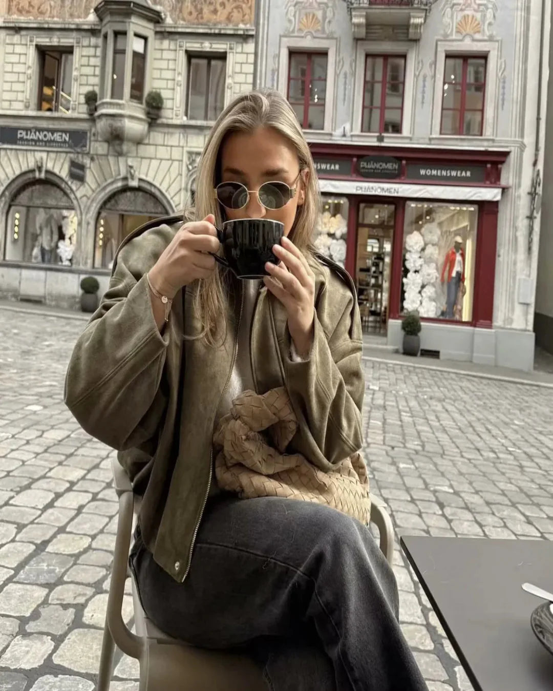 Verdua – Luxe touch – Faux suede bomber jacket-15142283313536-Santi Vento Atelier