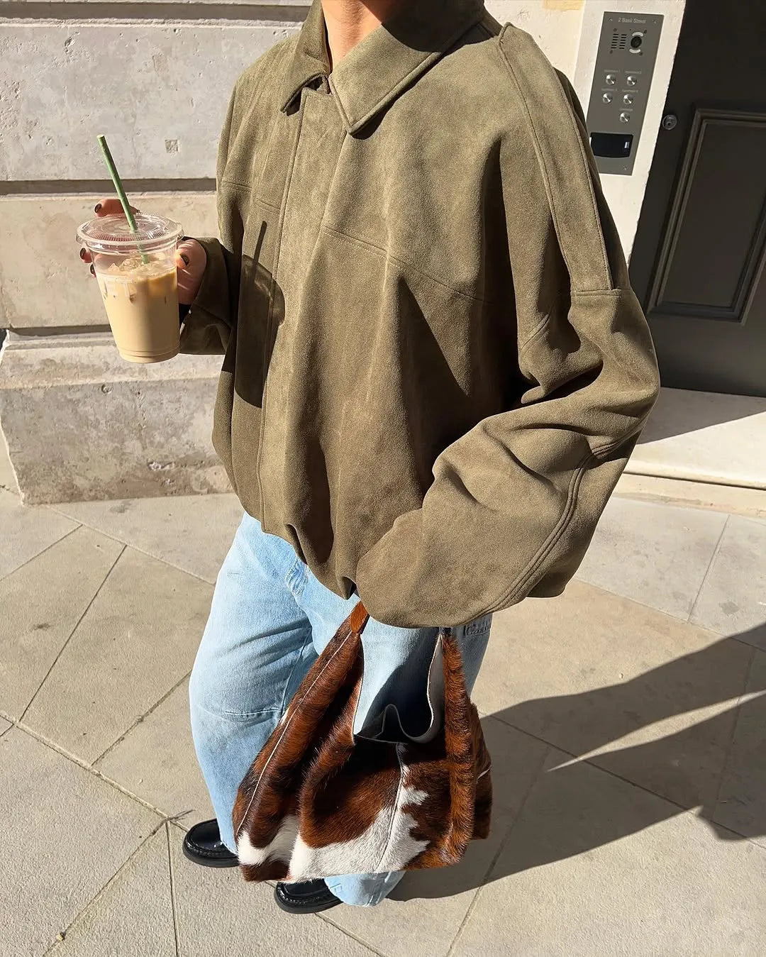 Verdua – Luxe touch – Faux suede bomber jacket-15142283313536-Santi Vento Atelier