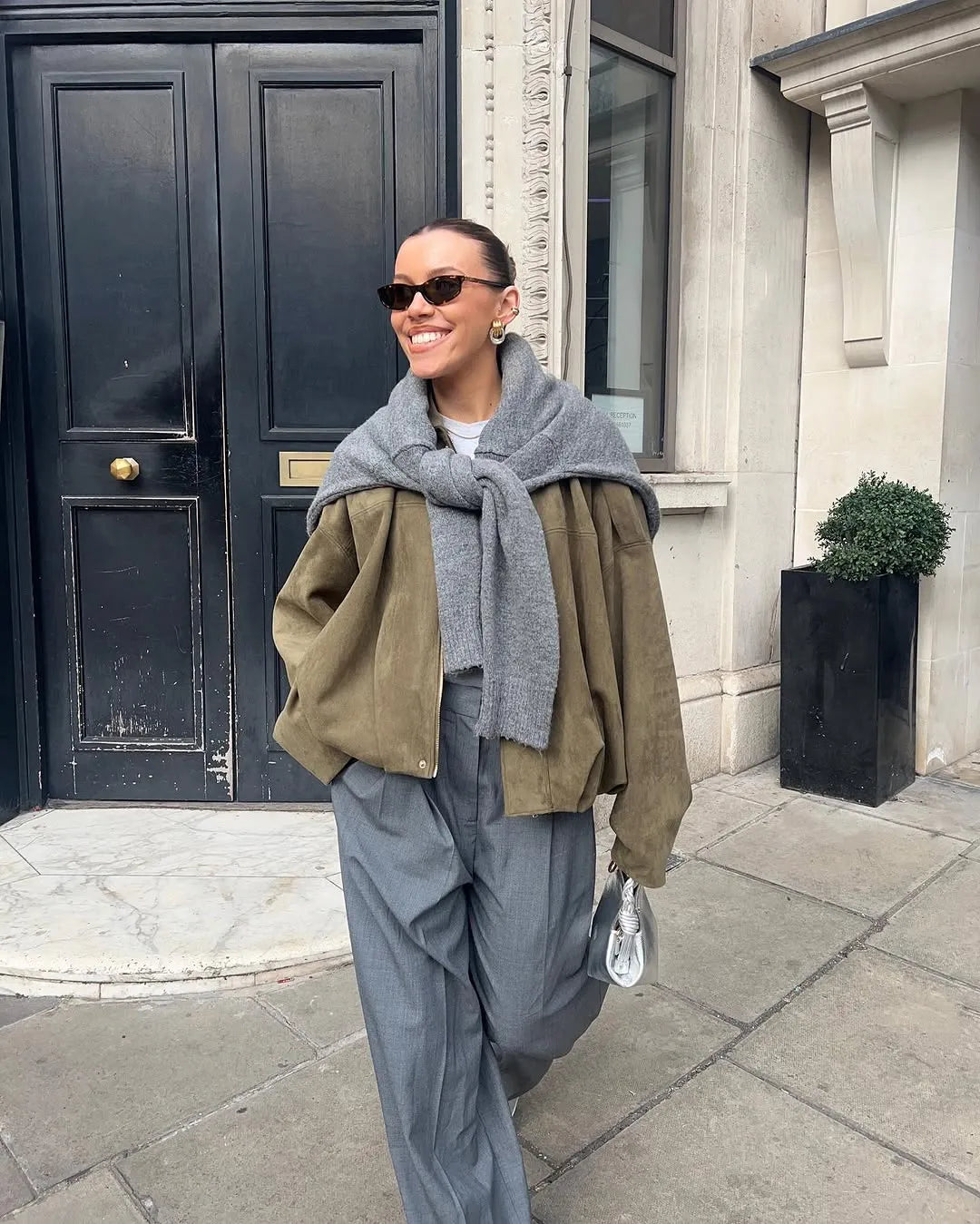 Verdua – Luxe touch – Faux suede bomber jacket-15142283313536-Santi Vento Atelier