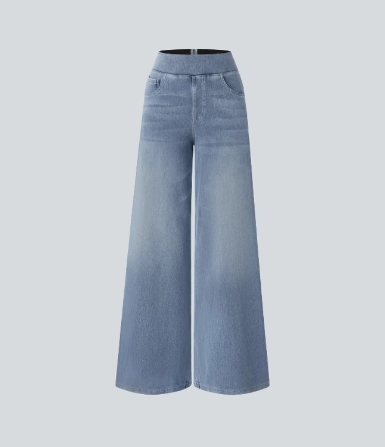 Verenza – High waist comfort – Wide leg jeans-15150411121024-Santi Vento Atelier