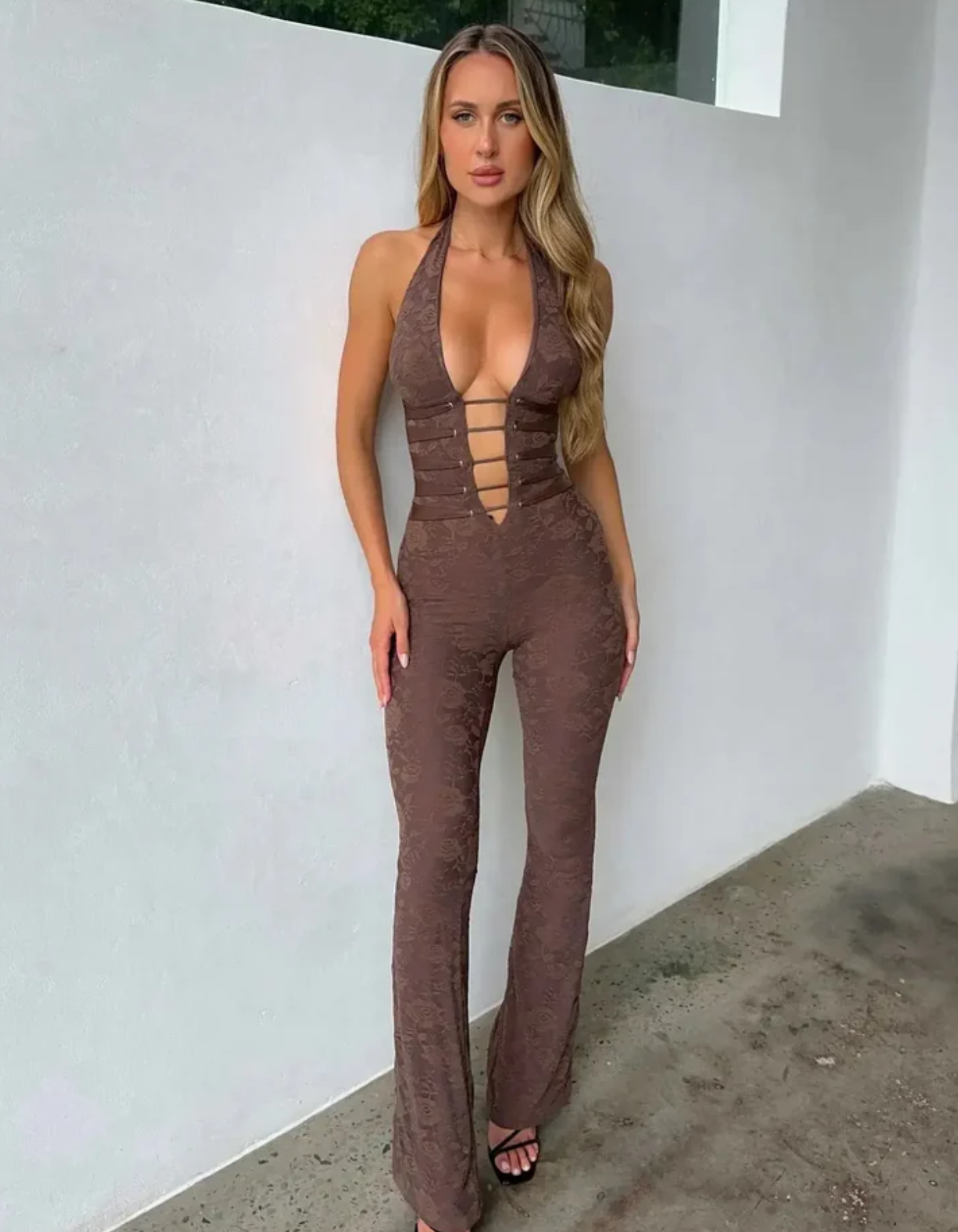 Vittoria – Strappy corset detail – Lace jumpsuit-15140897751424-Santi Vento Atelier