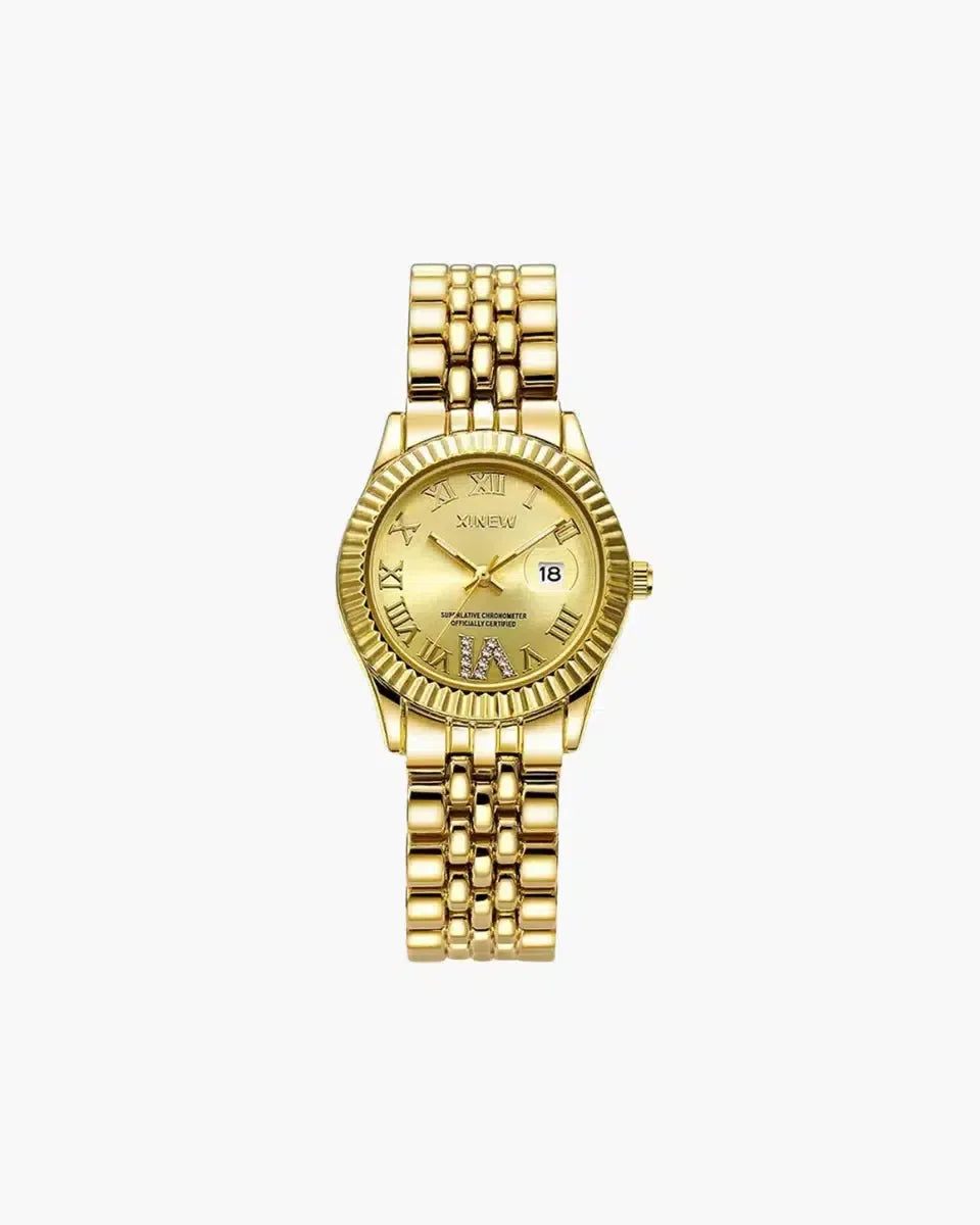 Winslet – Zirconia stones – Gold-tone watch-15137987854720-Santi Vento Atelier