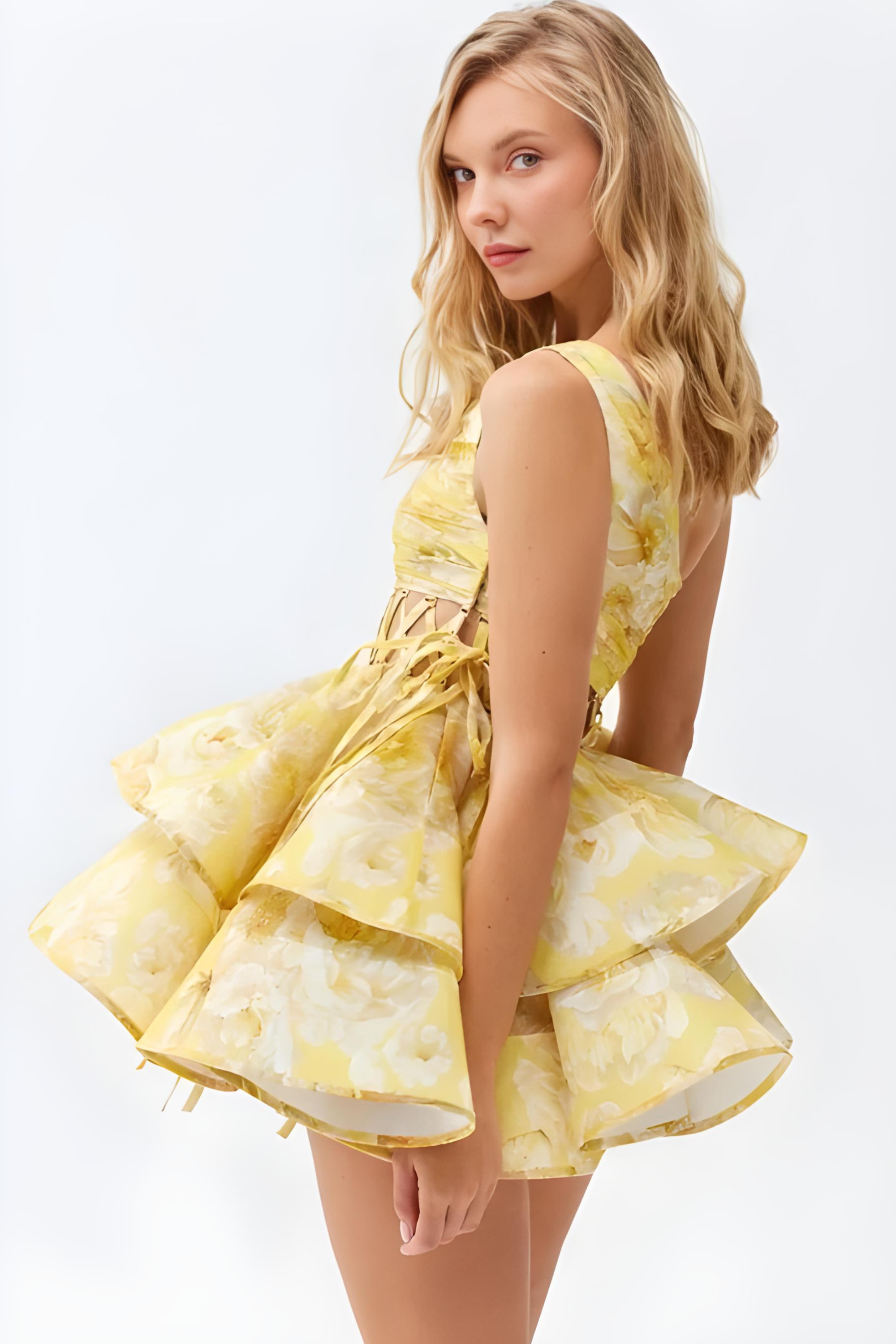 Zafirina – Corset bloom – Asymmetric mini dress-15151287402880-Santi Vento Atelier