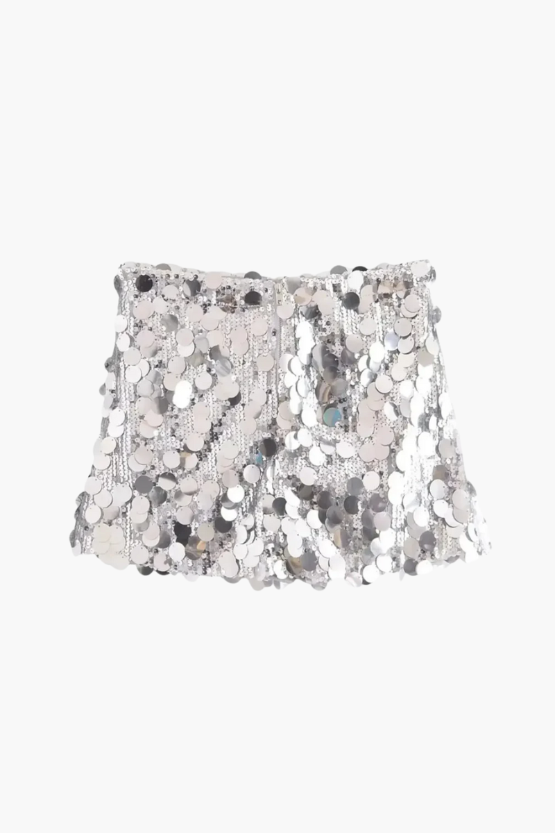 Zaira – Radiant sparkle – Glitter mini skirt-15140933042560-Santi Vento Atelier