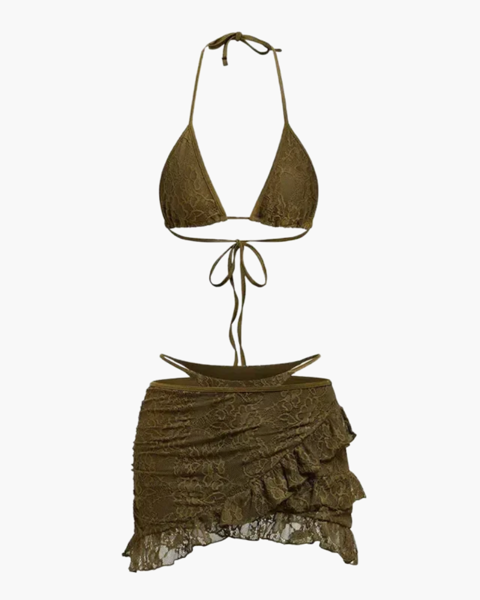 Zarita – Ruffle mini skirt – Three-piece lace set-15138009121152-Santi Vento Atelier