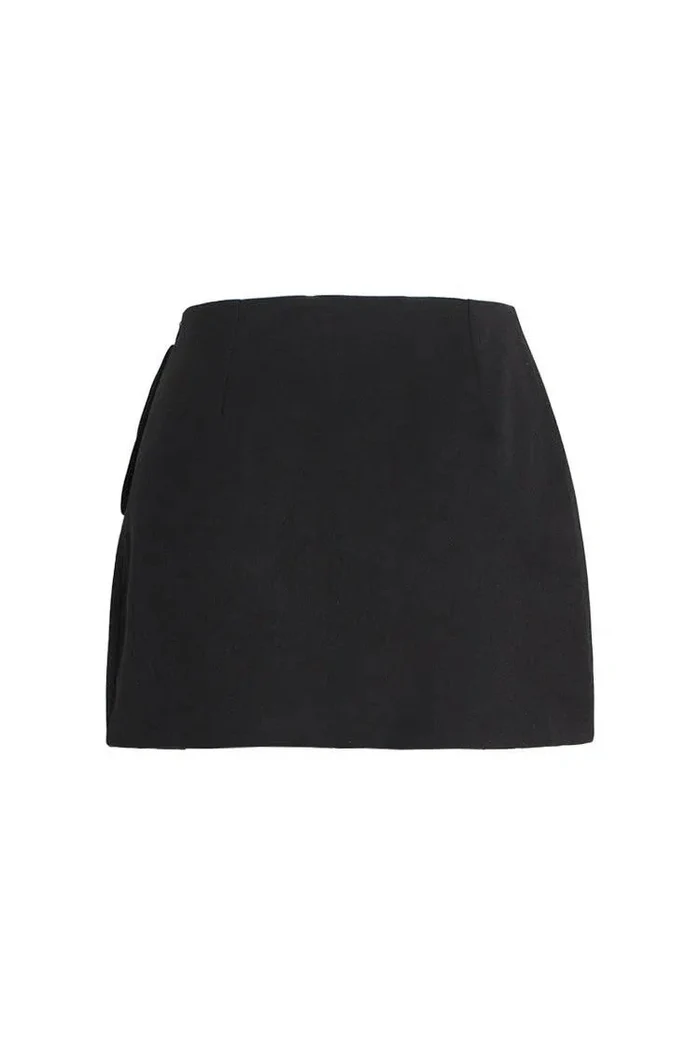 Zeno – Crystal buckle detail – High-split mini skirt-15140933075328-Santi Vento Atelier