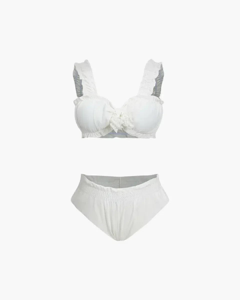 Ziraya – Feminine design – Frill trim bikini set-15138008433024-Santi Vento Atelier