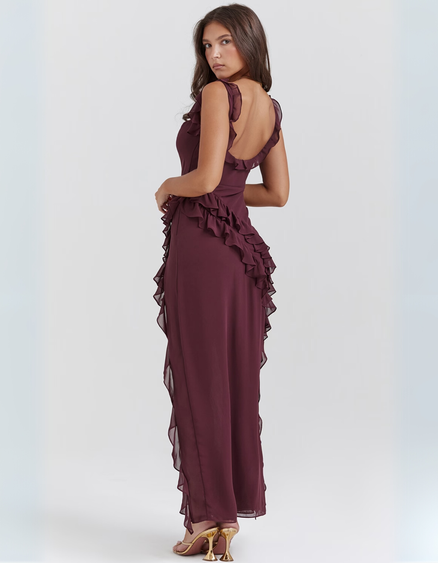 Vera – Ruched elegance – Maxi dress-15142079791488-Santi Vento Atelier