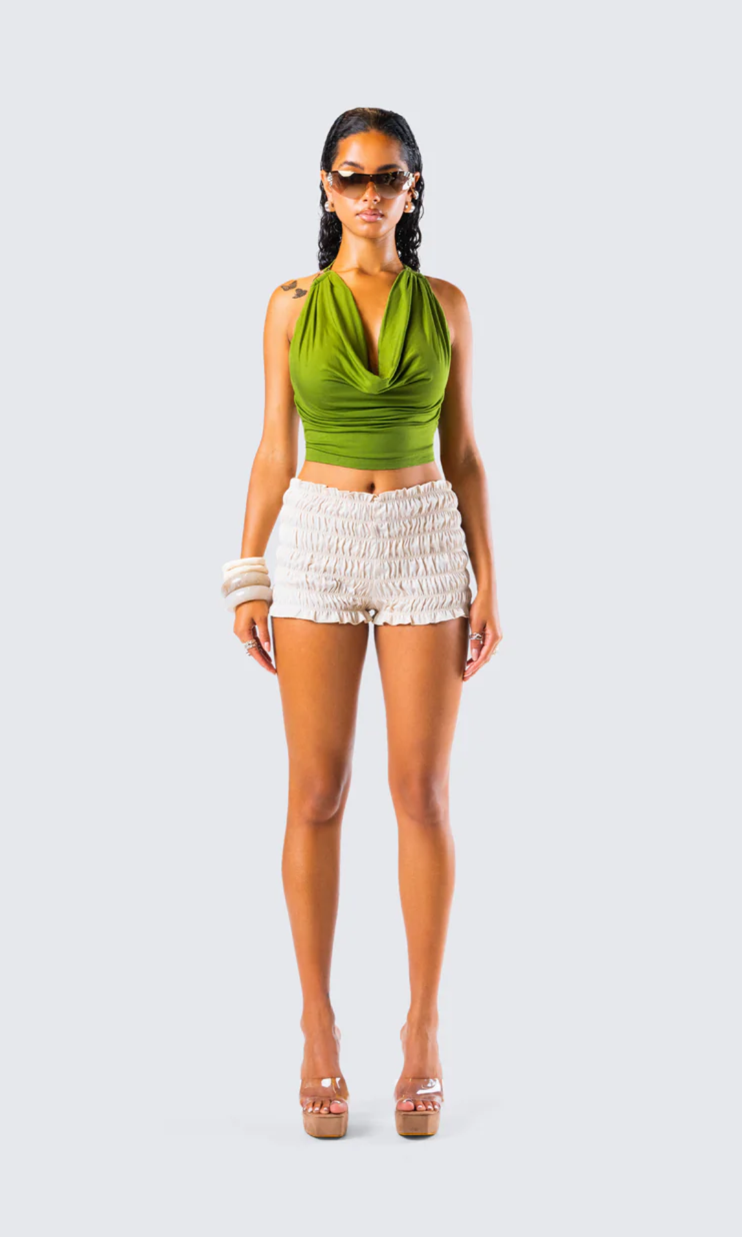 Seravella – Drape front – Halter crop top-15143232405888-Santi Vento Atelier