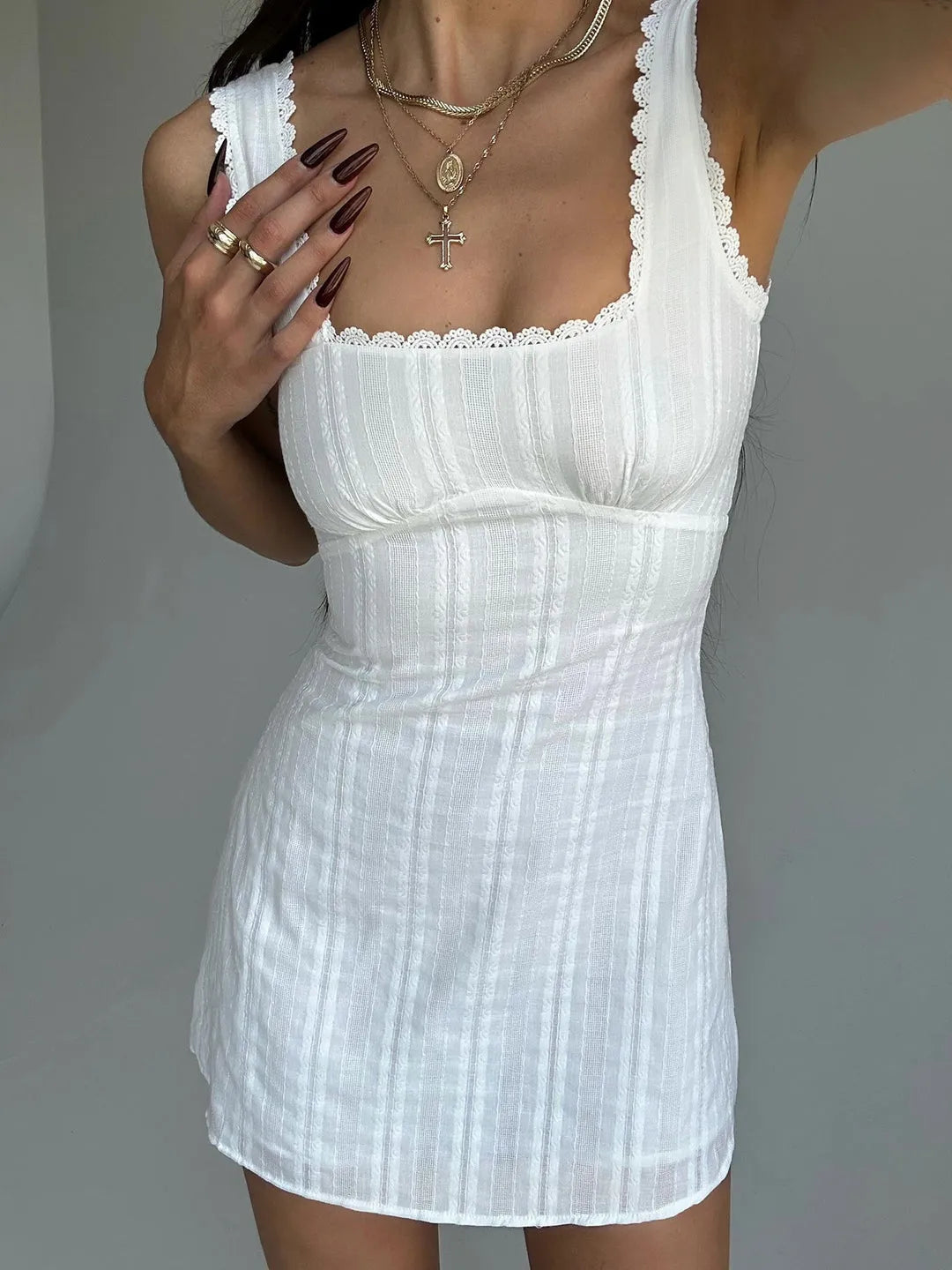 Marivelle – Textured charm – Mini sundress-15148938199424-Santi Vento Atelier