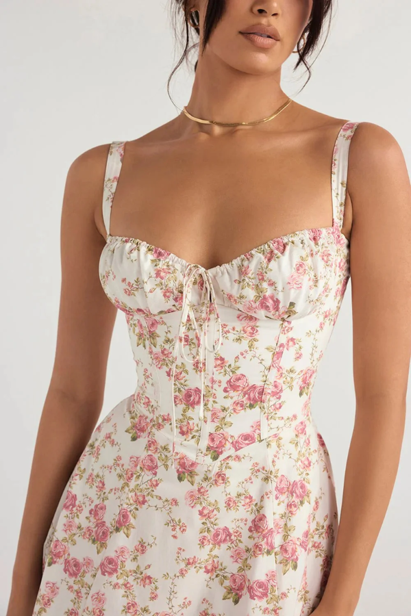Amelie – Corset bloom – Floral midi dress-15148418236800-Santi Vento Atelier