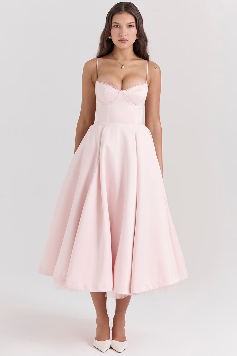 Verdetta – Corset bodice – Midi cocktail dress-15146315153792-Santi Vento Atelier
