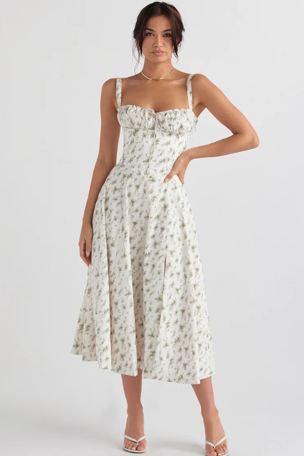 Amelie – Corset bloom – Floral midi dress-15148418236800-Santi Vento Atelier