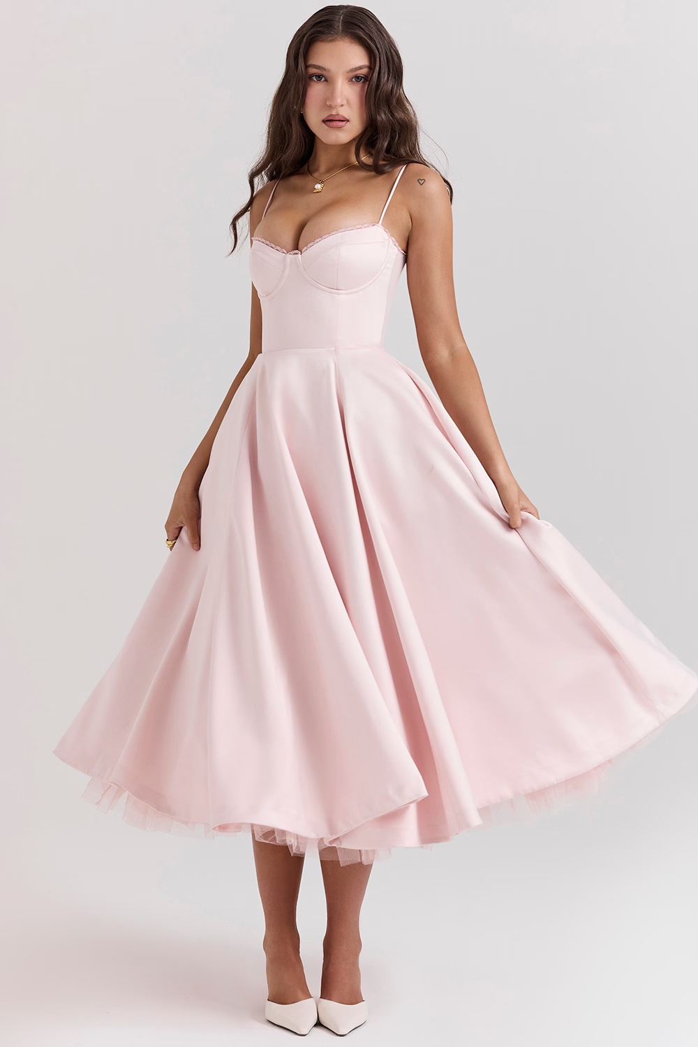 Verdetta – Corset bodice – Midi cocktail dress-15146315153792-Santi Vento Atelier