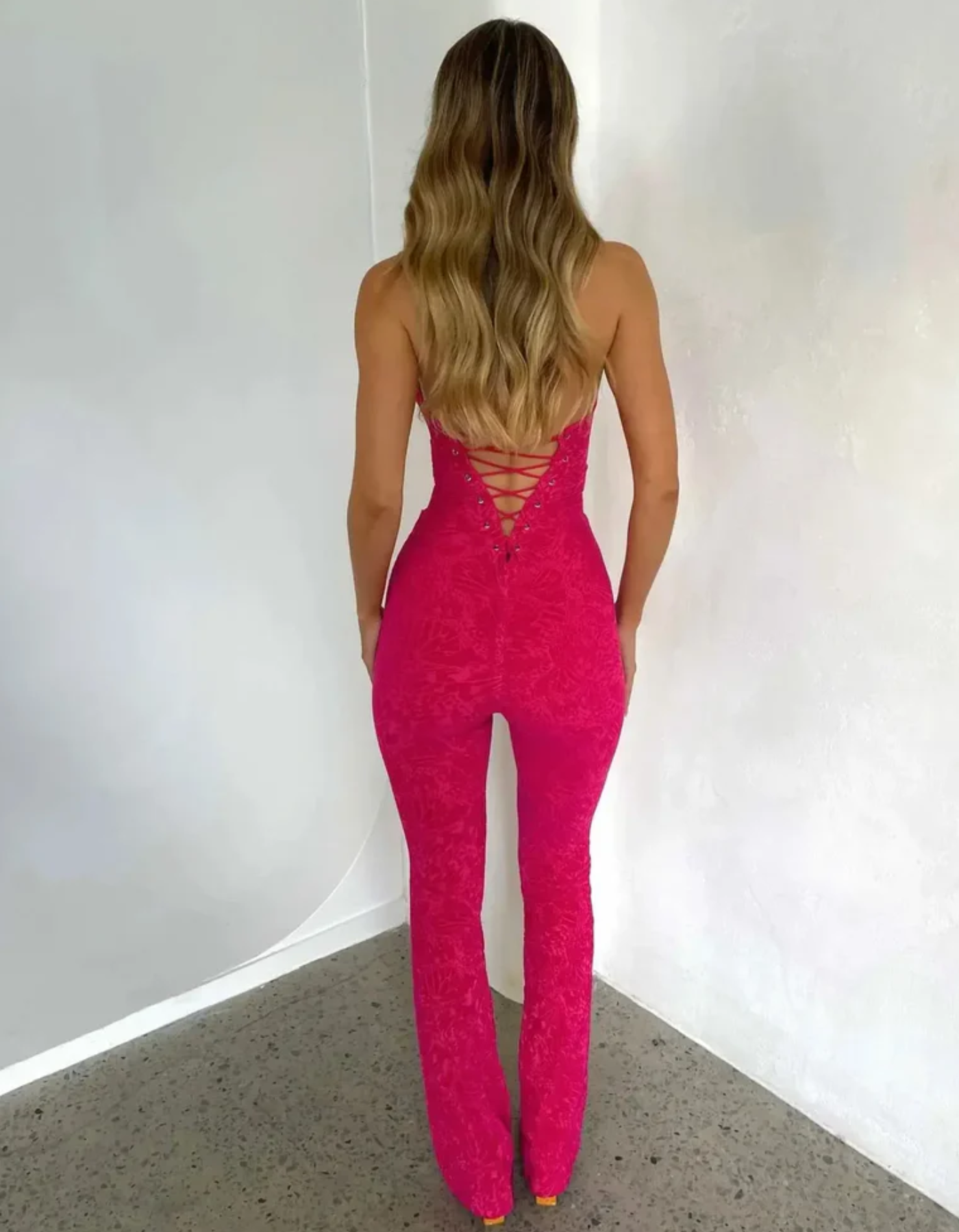 Vittoria – Strappy corset detail – Lace jumpsuit-15140897751424-Santi Vento Atelier