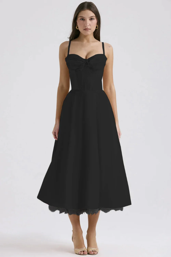 Amelie – Corset bloom – Floral midi dress-15148418236800-Santi Vento Atelier