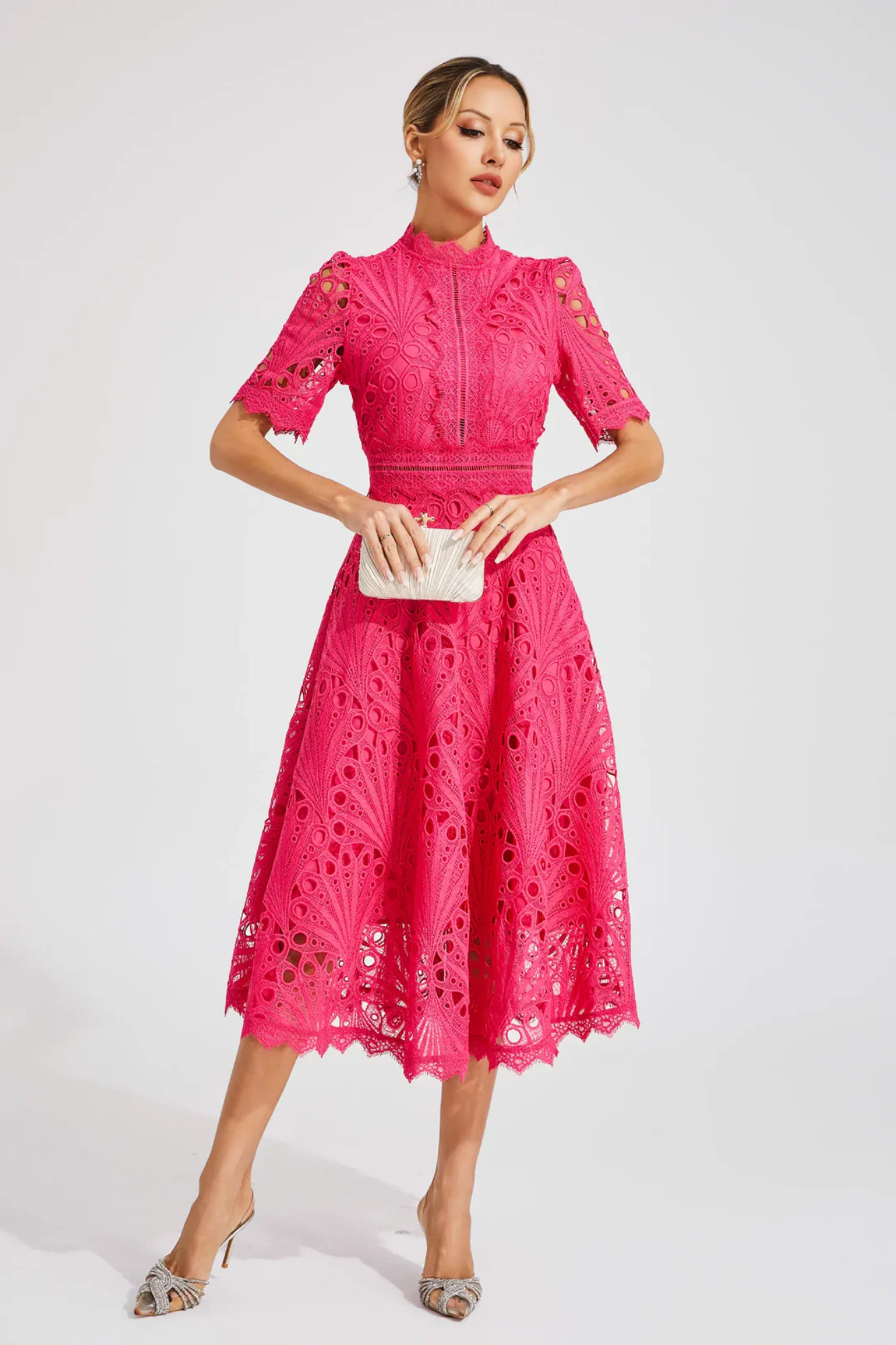 Charlisse – Delicate lace elegance – Midi dress-15139772629376-Santi Vento Atelier