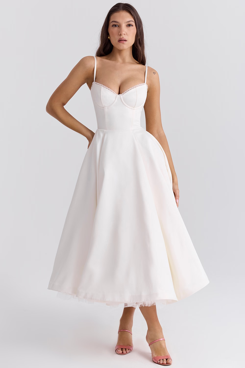 Verdetta – Corset bodice – Midi cocktail dress-15146315153792-Santi Vento Atelier