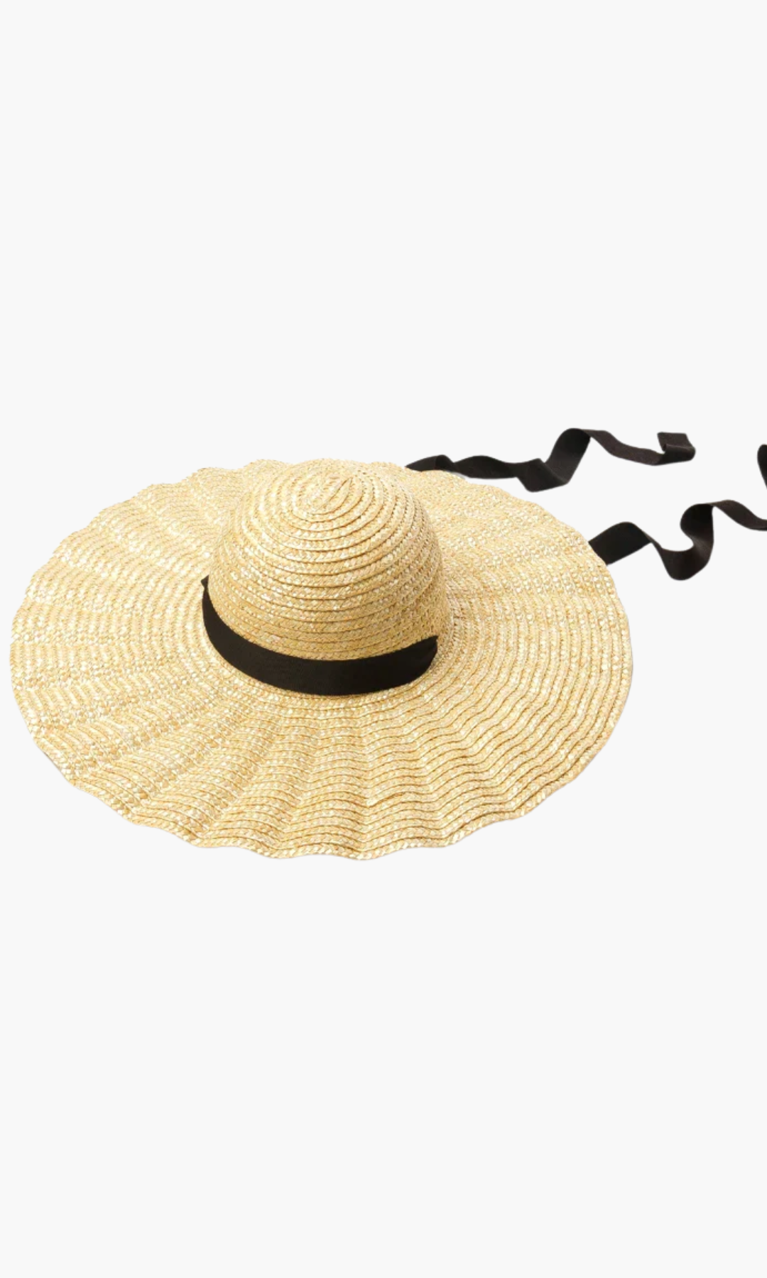 Solvienne – Scalloped ribbon tie – Straw hat-15143509229952-Santi Vento Atelier