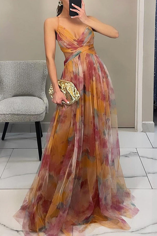 Eirith – Lace-up floral detail – Maxi dress-15139767943552-Santi Vento Atelier