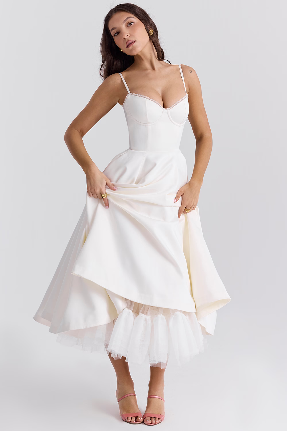Verdetta – Corset bodice – Midi cocktail dress-15146315153792-Santi Vento Atelier