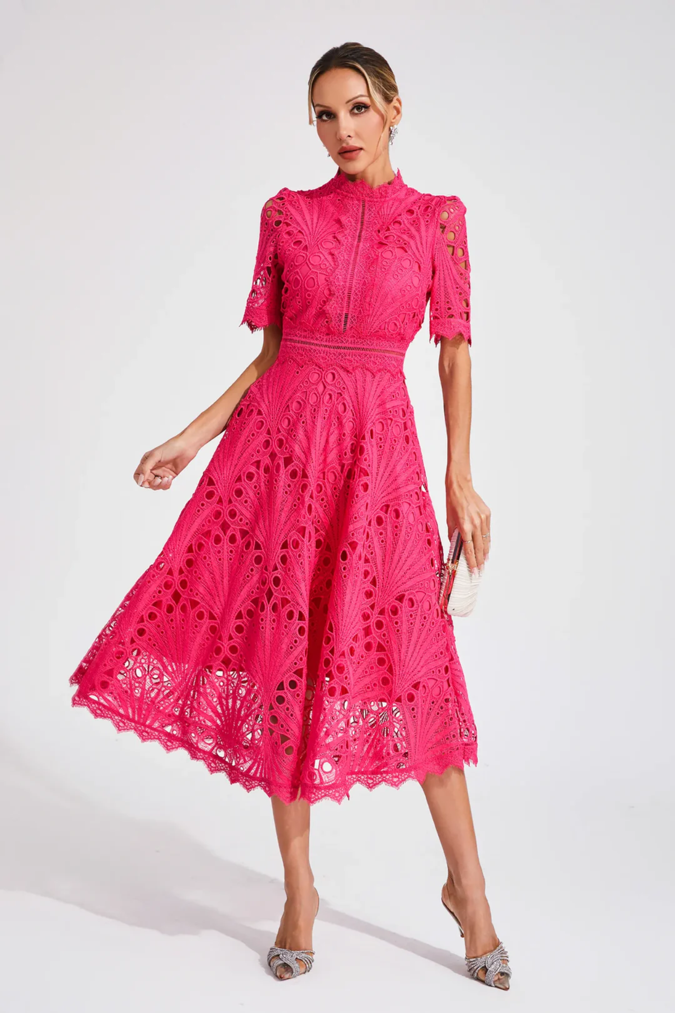 Charlisse – Delicate lace elegance – Midi dress-15139772629376-Santi Vento Atelier