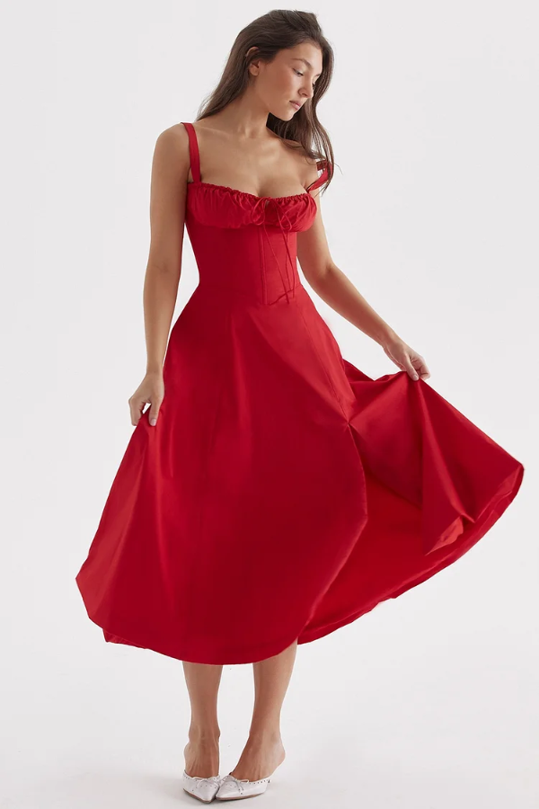 Amelie – Corset bloom – Floral midi dress-15148418236800-Santi Vento Atelier
