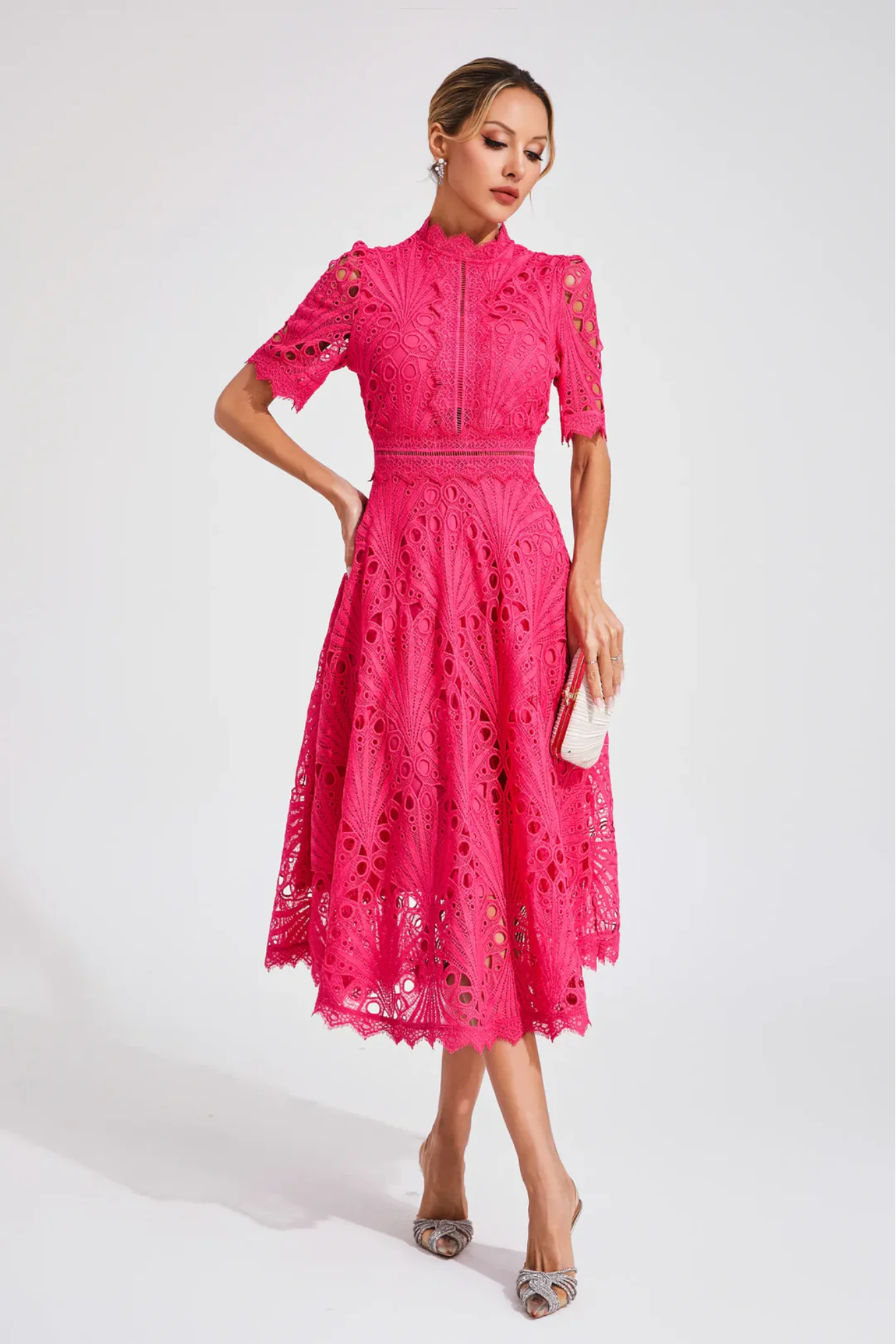 Charlisse – Delicate lace elegance – Midi dress-15139772629376-Santi Vento Atelier