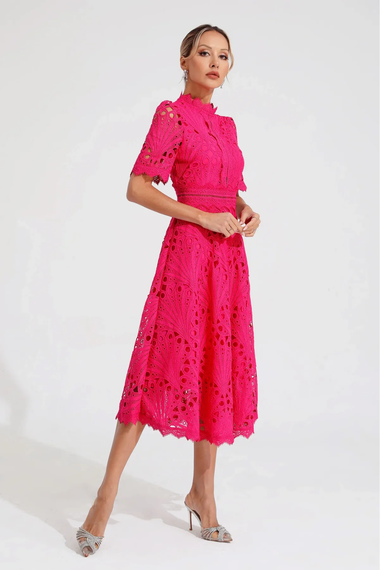 Charlisse – Delicate lace elegance – Midi dress-15139772629376-Santi Vento Atelier