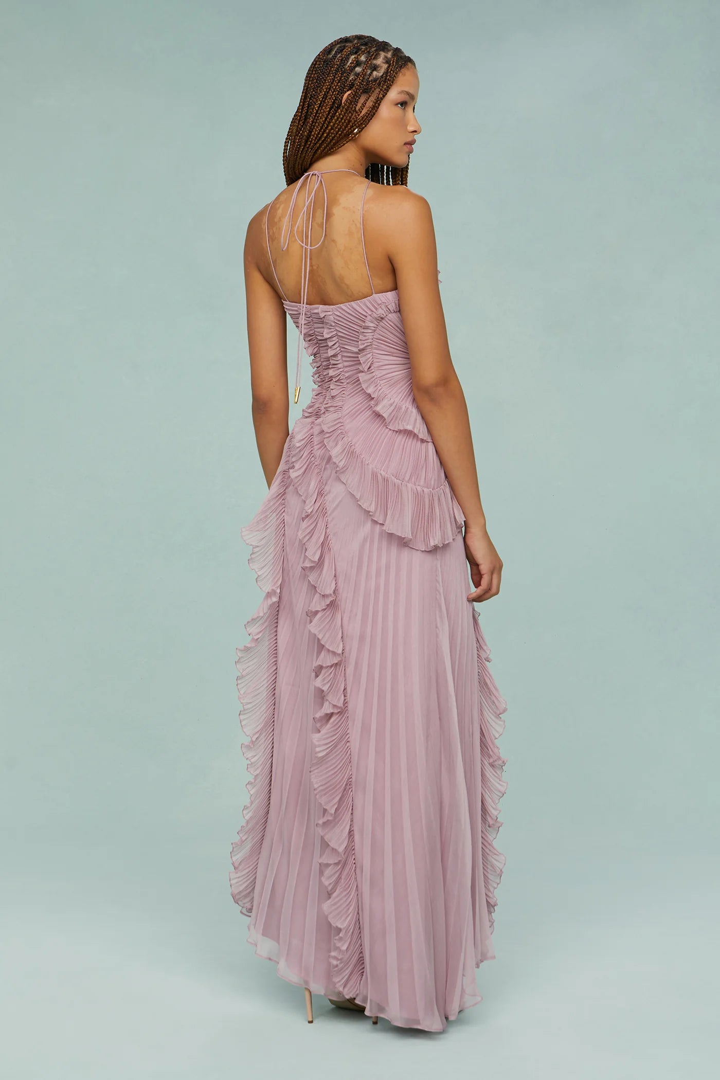 Lavirea – Sculpted pleats – One-shoulder midi dress-15155910902144-Santi Vento Atelier