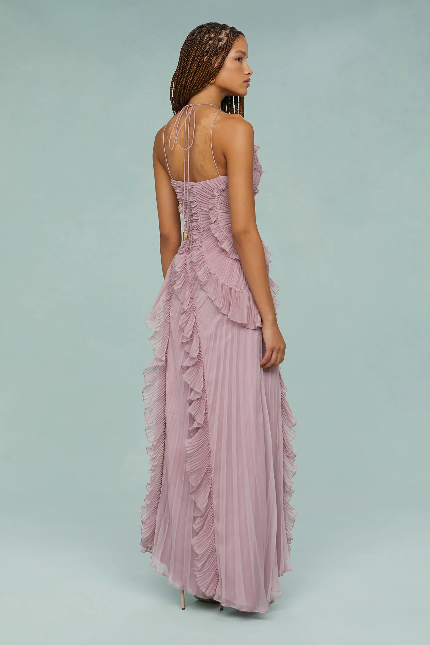Lavirea – Sculpted pleats – One-shoulder midi dress-15155910902144-Santi Vento Atelier
