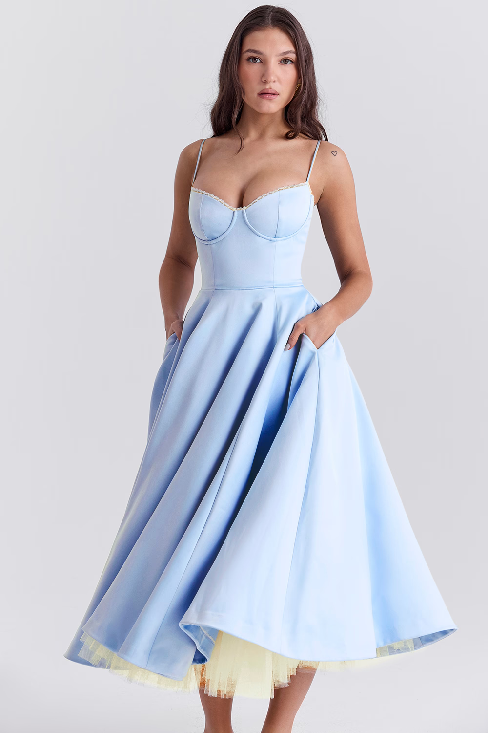 Verdetta – Corset bodice – Midi cocktail dress-15146315153792-Santi Vento Atelier