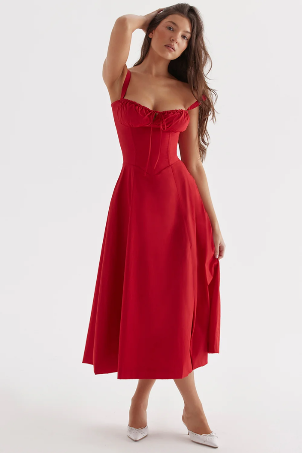 Amelie – Corset bloom – Floral midi dress-15148418236800-Santi Vento Atelier