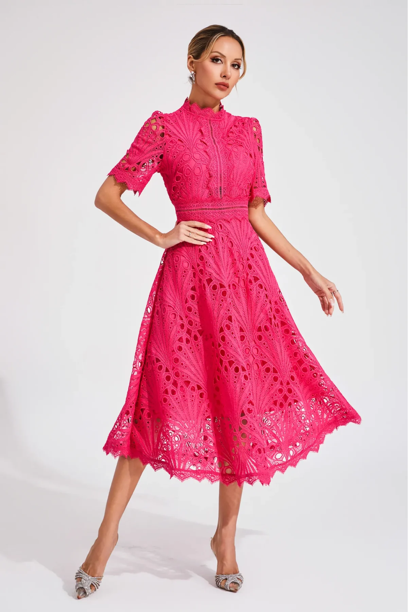 Charlisse – Delicate lace elegance – Midi dress-15139772629376-Santi Vento Atelier