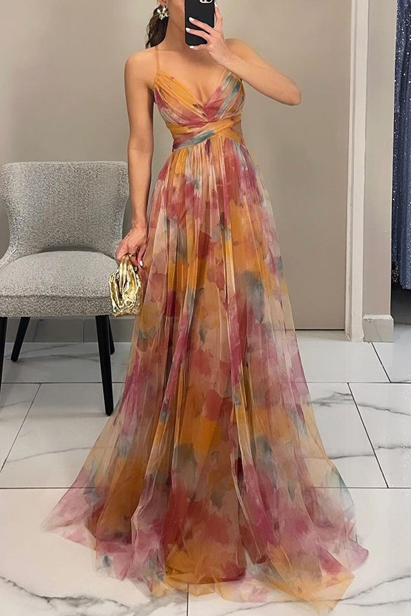 Eirith – Lace-up floral detail – Maxi dress-15139767943552-Santi Vento Atelier
