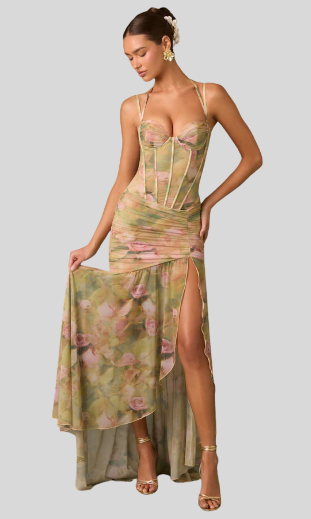 Verelune – Floral draped – Corset maxi dress-15142016647552-Santi Vento Atelier