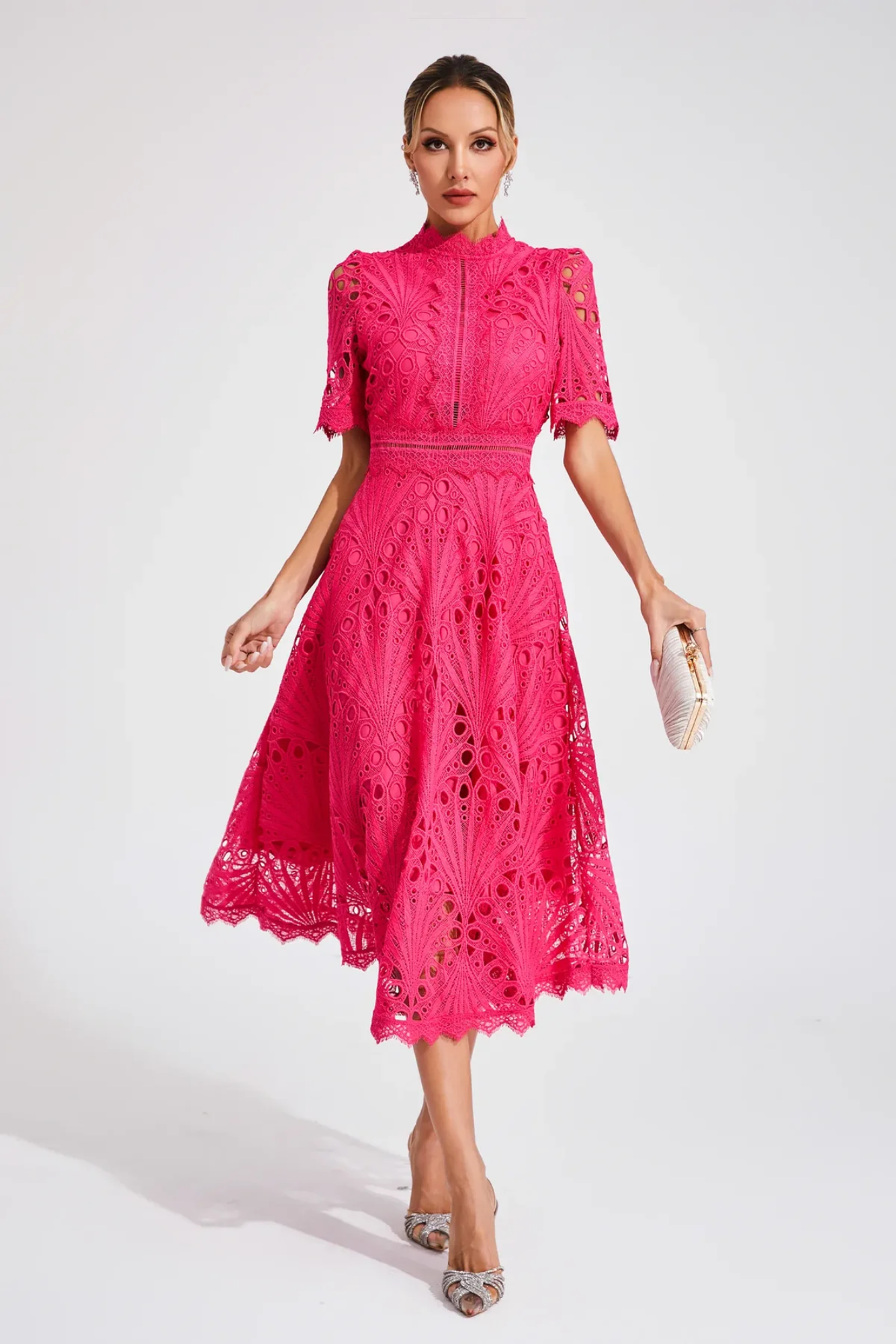 Charlisse – Delicate lace elegance – Midi dress-15139772629376-Santi Vento Atelier