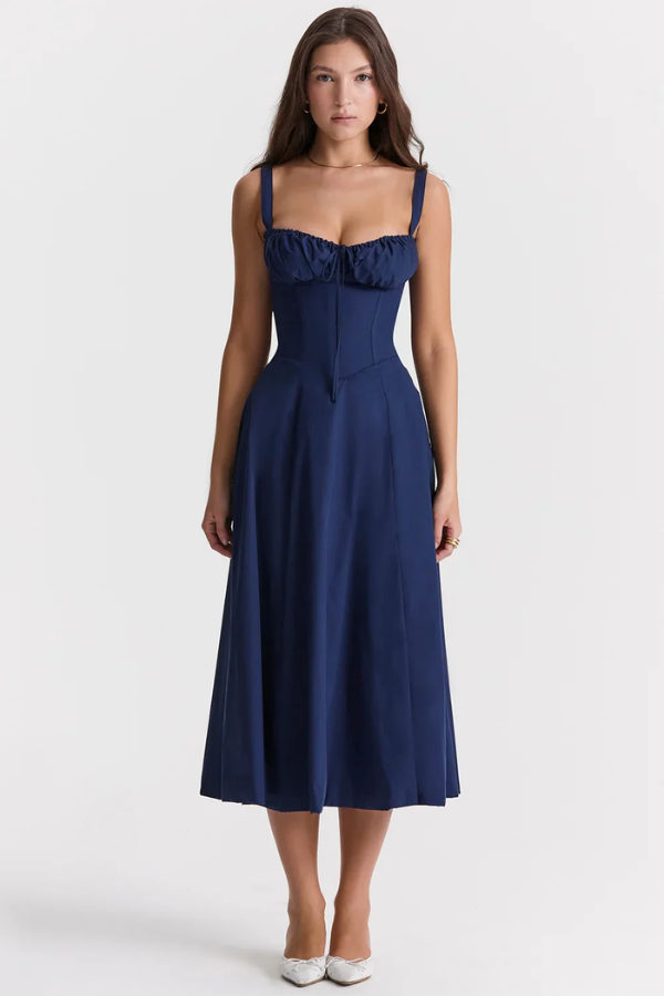 Amelie – Corset bloom – Floral midi dress-15148418236800-Santi Vento Atelier