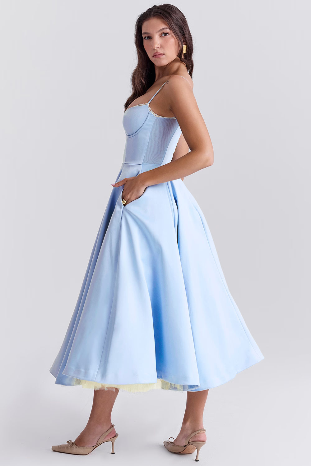 Verdetta – Corset bodice – Midi cocktail dress-15146315153792-Santi Vento Atelier