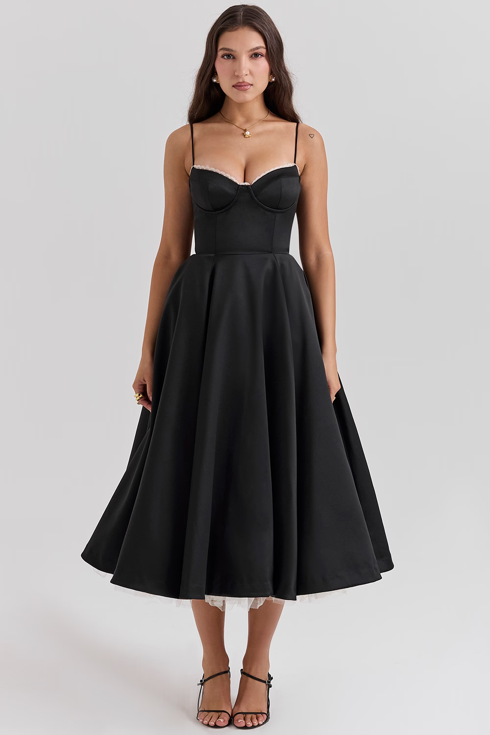 Verdetta – Corset bodice – Midi cocktail dress-15146315153792-Santi Vento Atelier