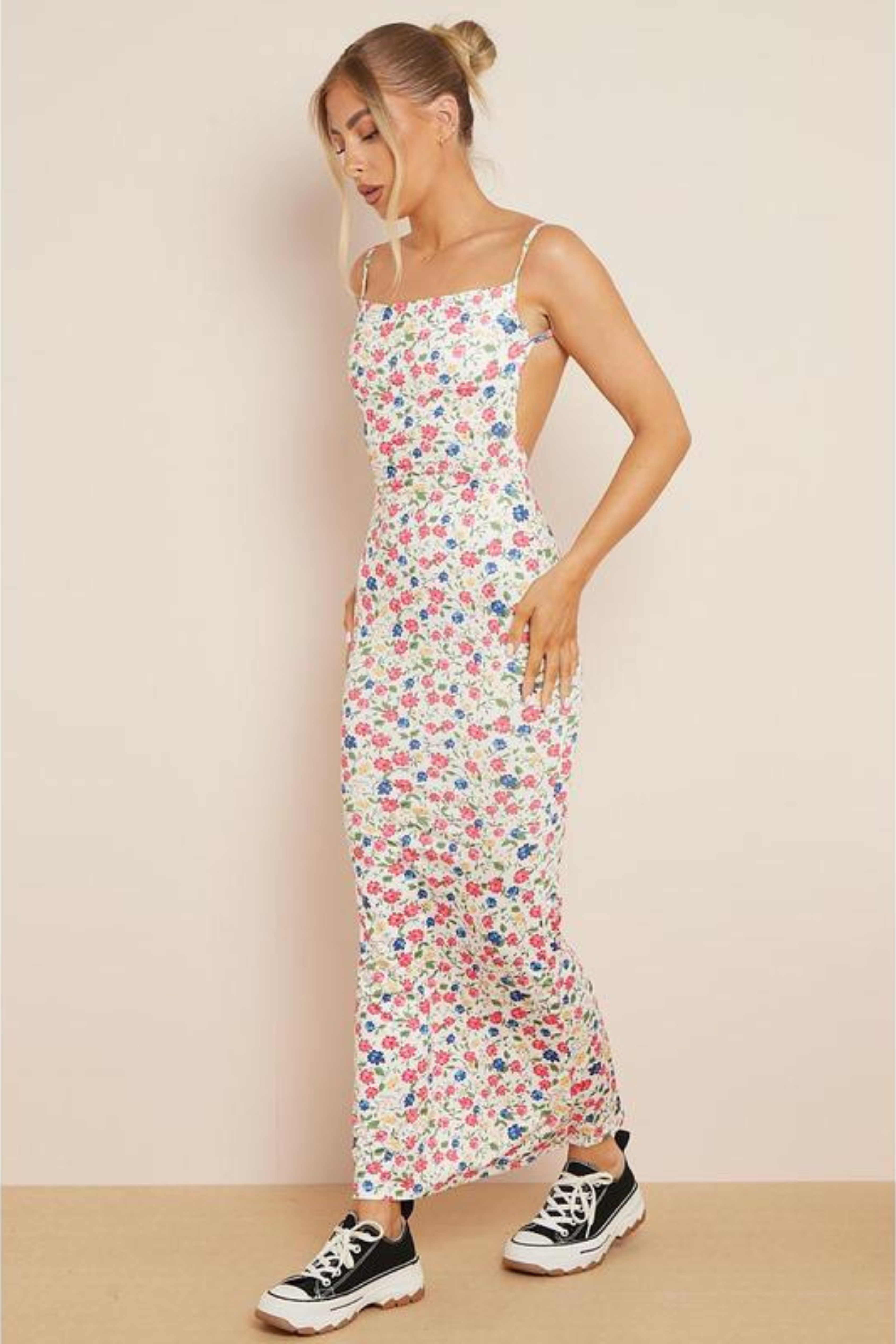 Minavie – Spotted pink – Fitted midi dress-15148418204032-Santi Vento Atelier