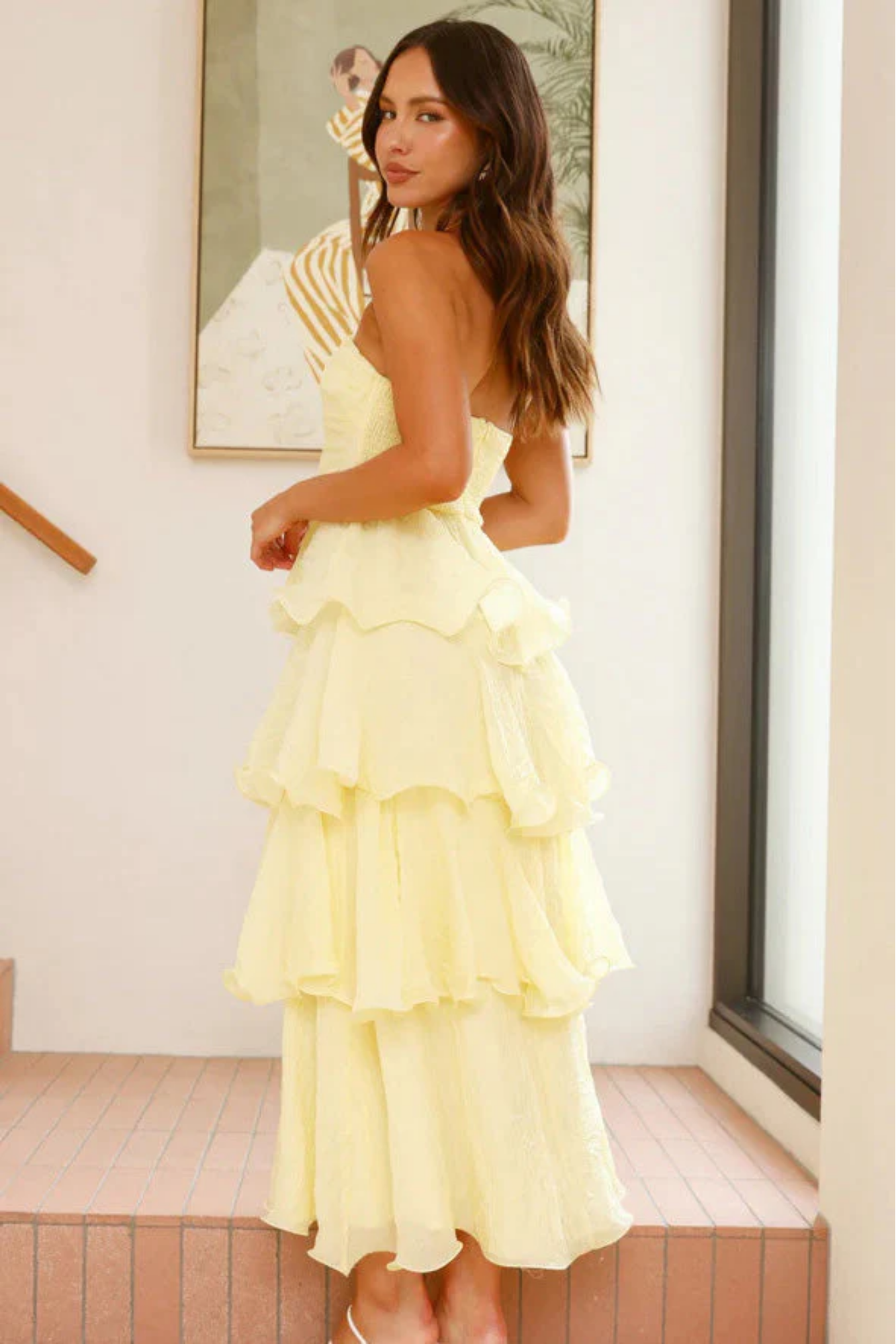 Margaret – Ruffled tiers – Strapless maxi dress-15150425080192-Santi Vento Atelier